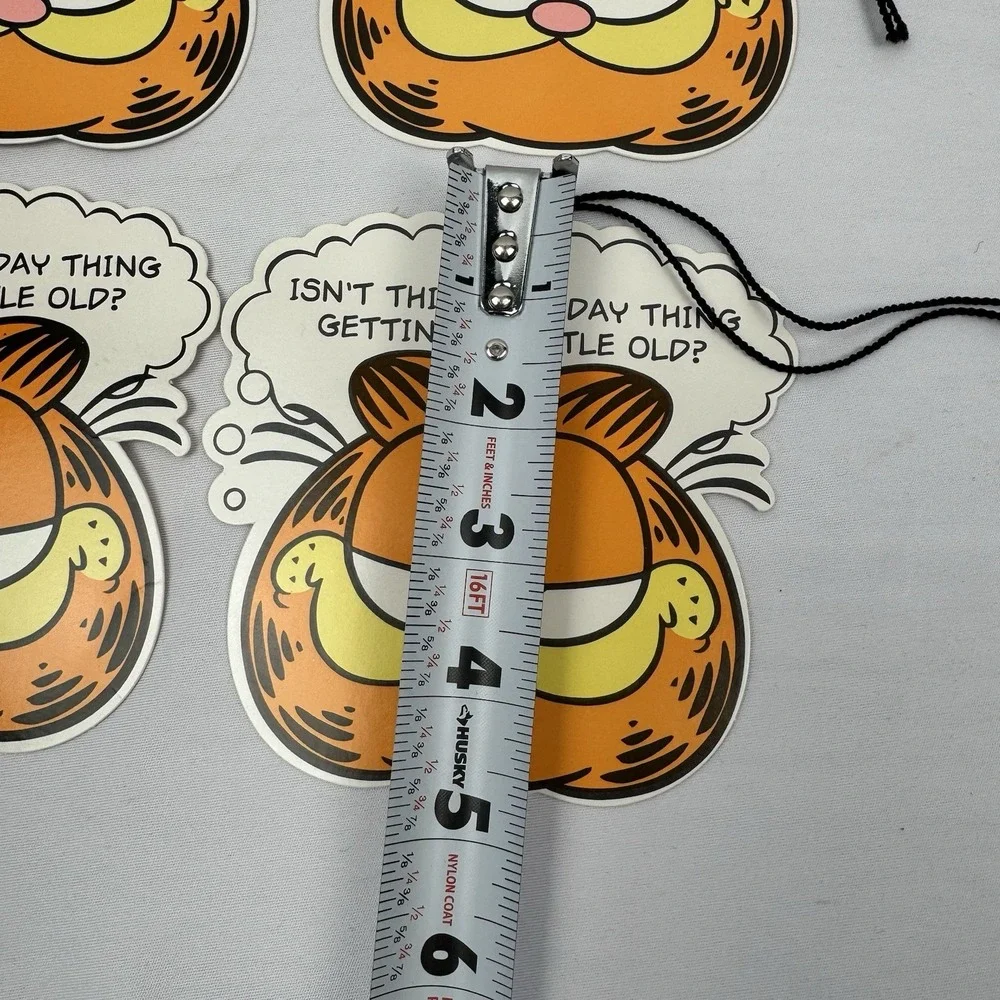 VTG Die Cut Garfield‎ Birthday Present Gift Tags / Cards Set of 4 Hallmark NOS